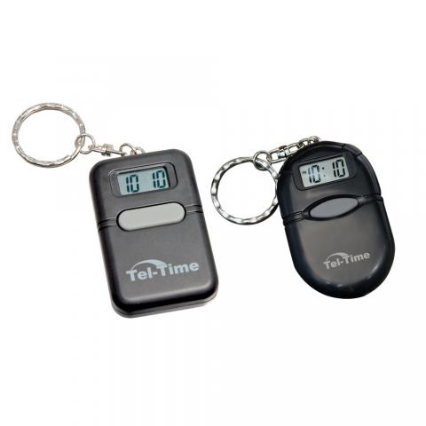 Tel-Time Talking Key Chain 2 Pack (Square and Oval Black)