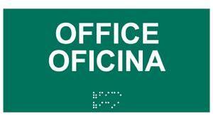 Office / Oficina Sign With Braille (Model Rsmb-485)