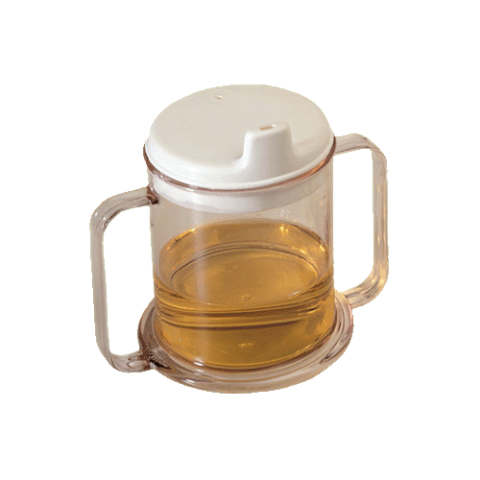 Transparent Mug With Two Handles And Lid