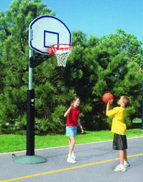 Bison QwikChange Portable Basketball Playground System with Graphite Backboard, 36 X 48 in Backboard, Steel