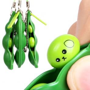 Edamame Pea Pod Keychain Extrusion Bean Fidget Toy