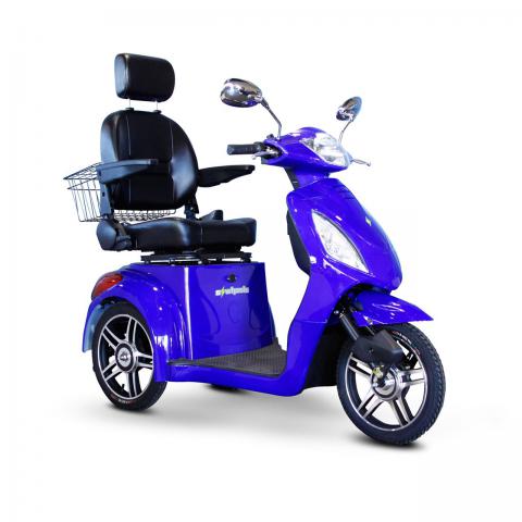 E-Wheels EW-36 3-Wheel Electric Senior Mobility Scooter - Blue
